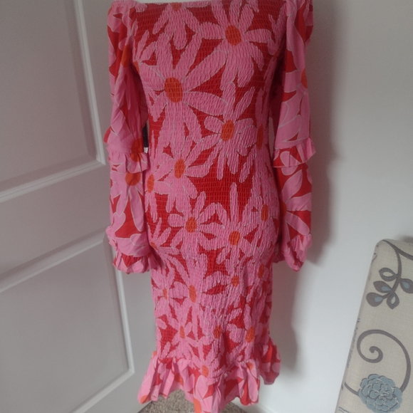BTFBM Women's Boho Blouse - Floral Print Chiffon Long Sleeve Top, V-Neck, Lightweight For Summer & Fall